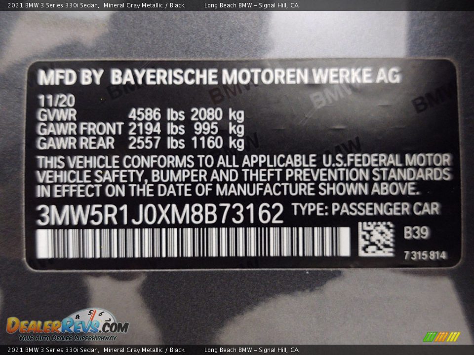 2021 BMW 3 Series 330i Sedan Mineral Gray Metallic / Black Photo #25