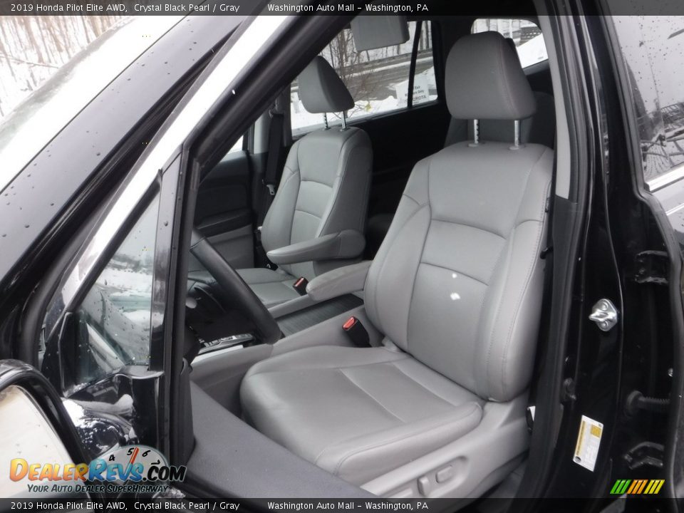 2019 Honda Pilot Elite AWD Crystal Black Pearl / Gray Photo #14