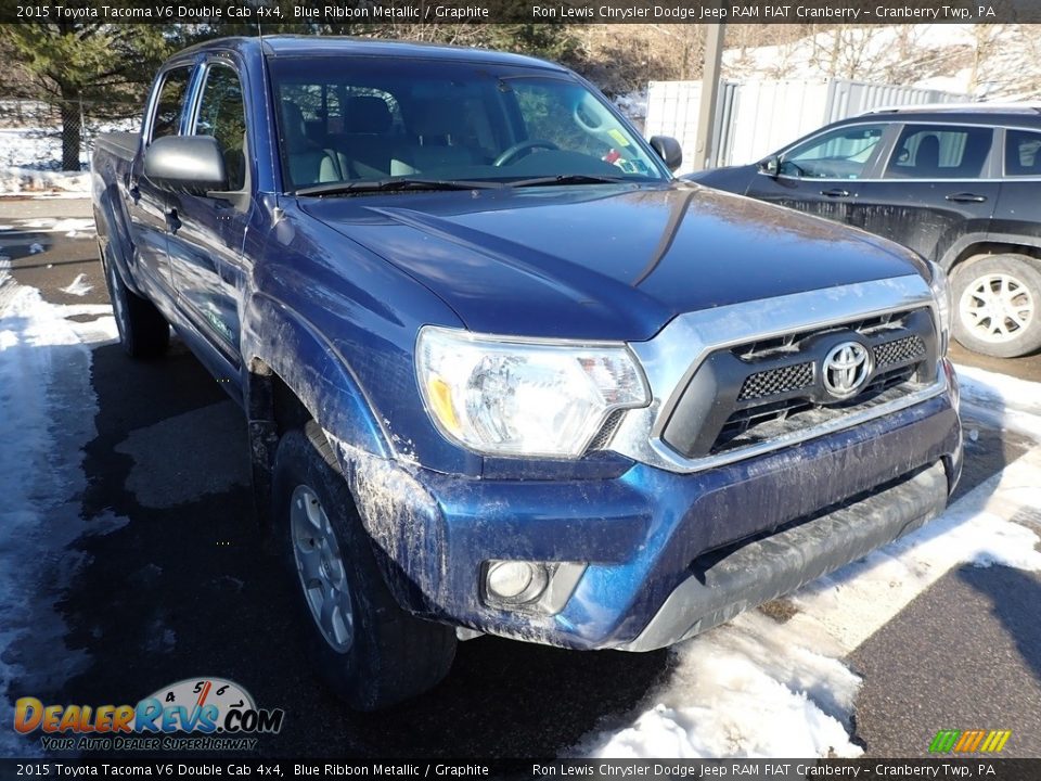 2015 Toyota Tacoma V6 Double Cab 4x4 Blue Ribbon Metallic / Graphite Photo #2