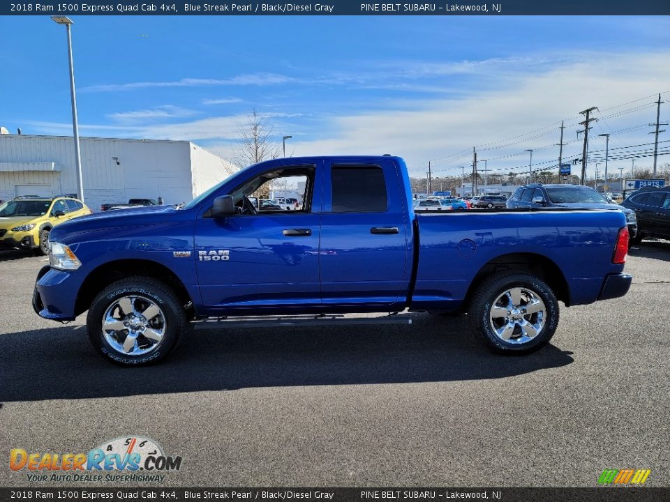 2018 Ram 1500 Express Quad Cab 4x4 Blue Streak Pearl / Black/Diesel Gray Photo #16