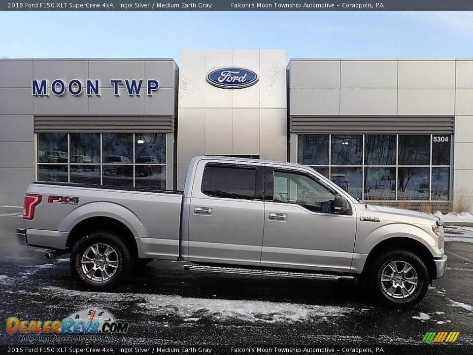 2016 Ford F150 XLT SuperCrew 4x4 Ingot Silver / Medium Earth Gray Photo #1