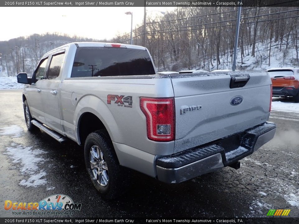 2016 Ford F150 XLT SuperCrew 4x4 Ingot Silver / Medium Earth Gray Photo #4