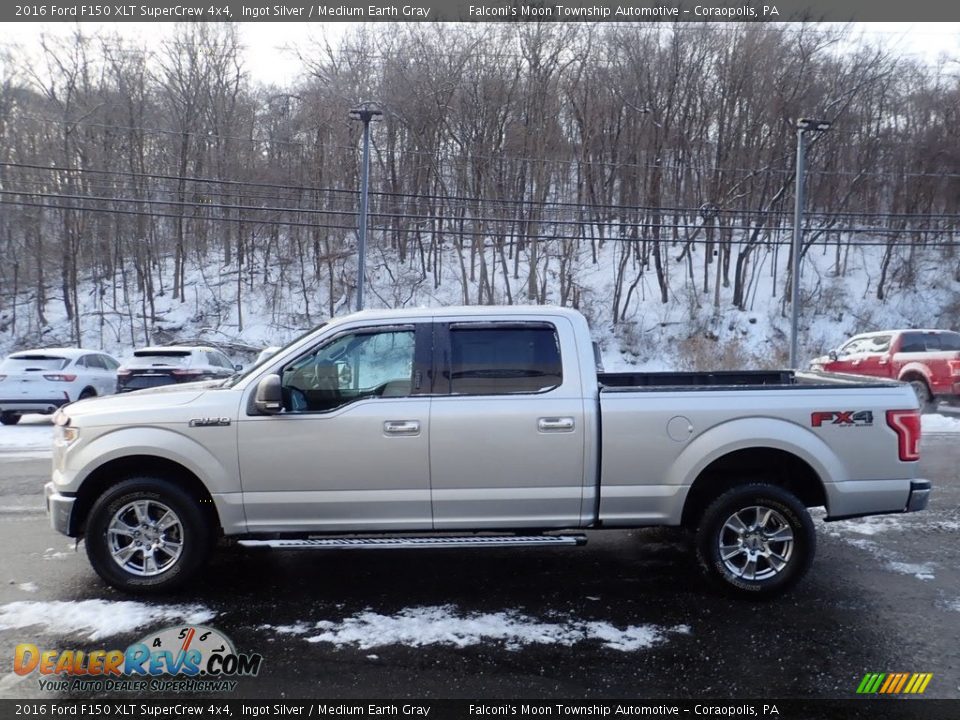 2016 Ford F150 XLT SuperCrew 4x4 Ingot Silver / Medium Earth Gray Photo #5