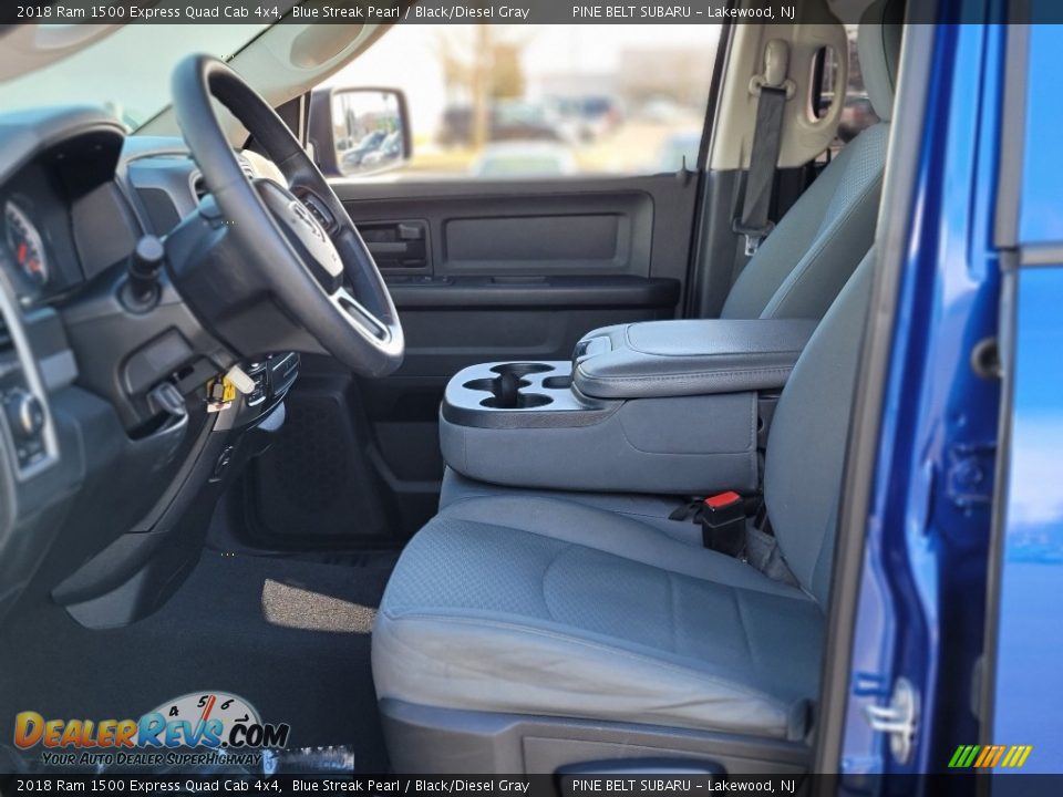 2018 Ram 1500 Express Quad Cab 4x4 Blue Streak Pearl / Black/Diesel Gray Photo #33