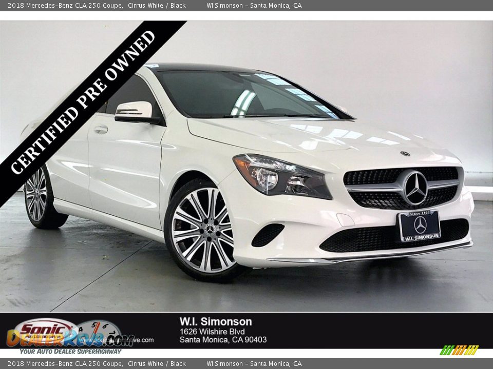 2018 Mercedes-Benz CLA 250 Coupe Cirrus White / Black Photo #1