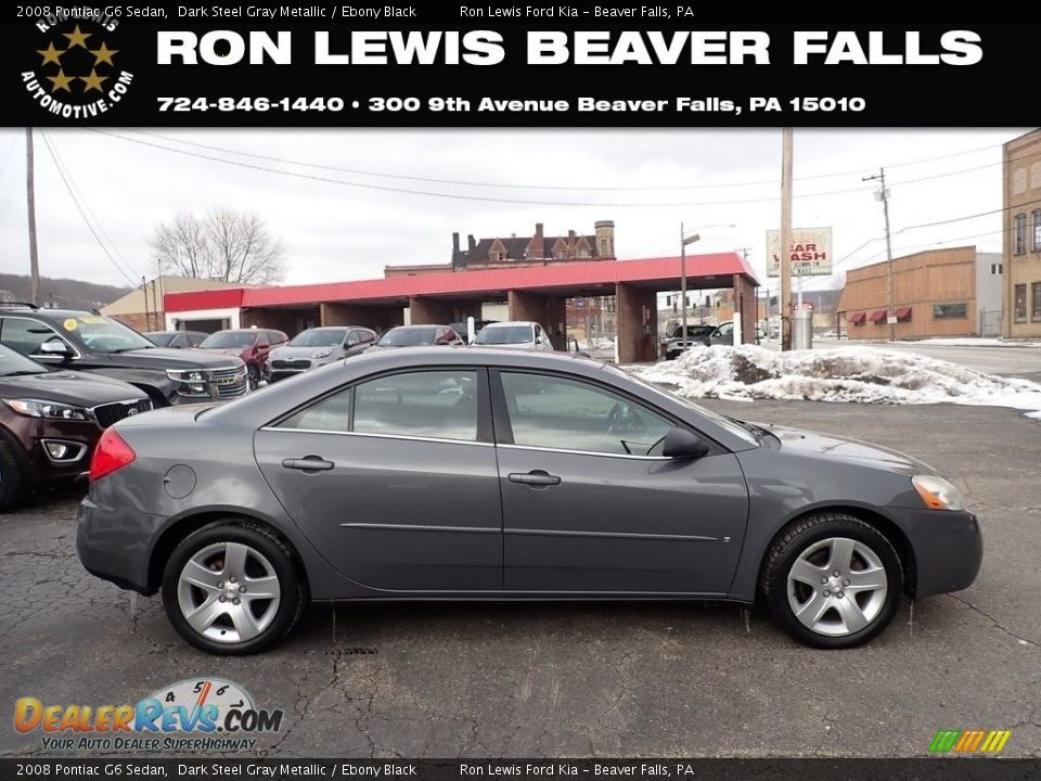 2008 Pontiac G6 Sedan Dark Steel Gray Metallic / Ebony Black Photo #1