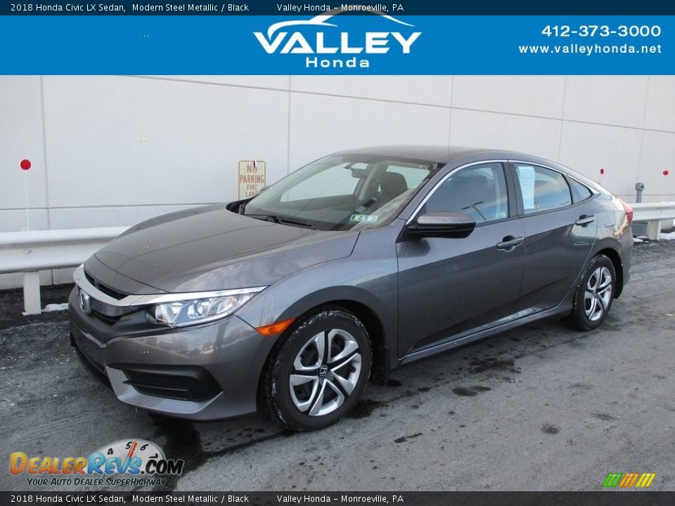 2018 Honda Civic LX Sedan Modern Steel Metallic / Black Photo #1