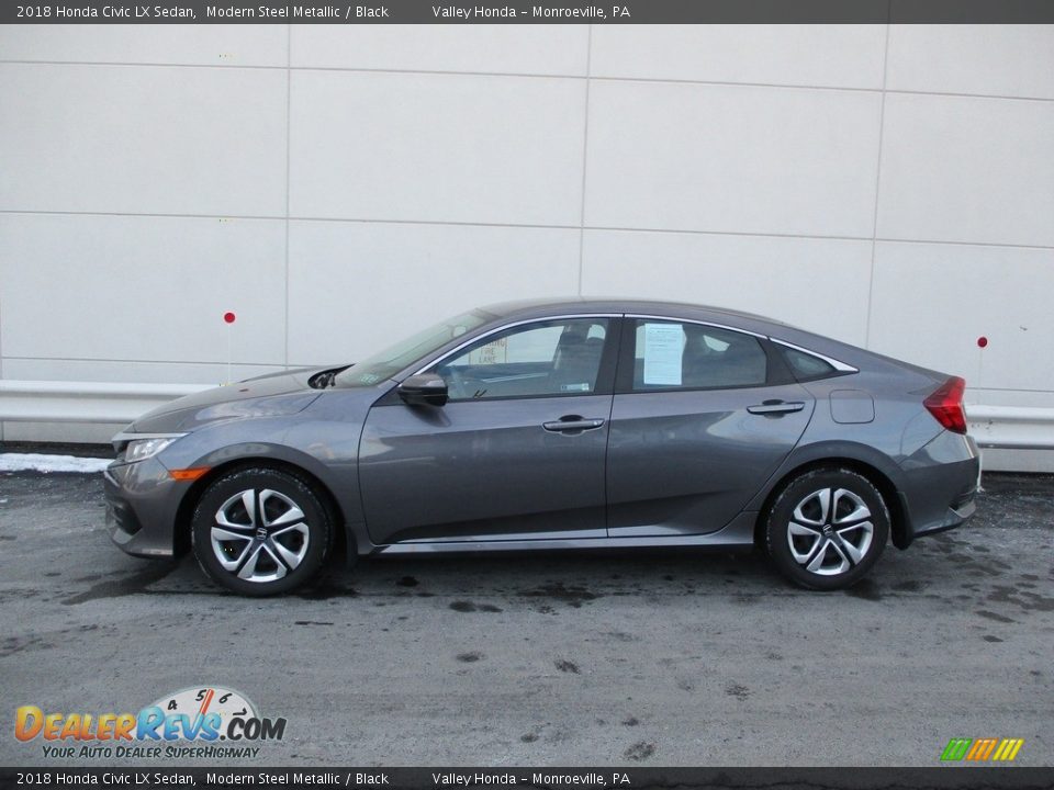 2018 Honda Civic LX Sedan Modern Steel Metallic / Black Photo #2