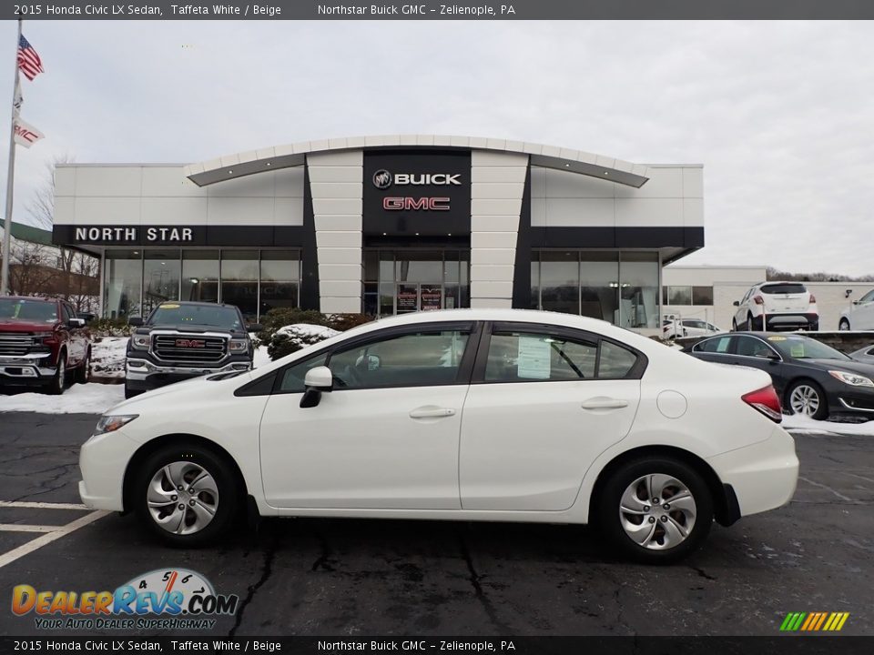 2015 Honda Civic LX Sedan Taffeta White / Beige Photo #1