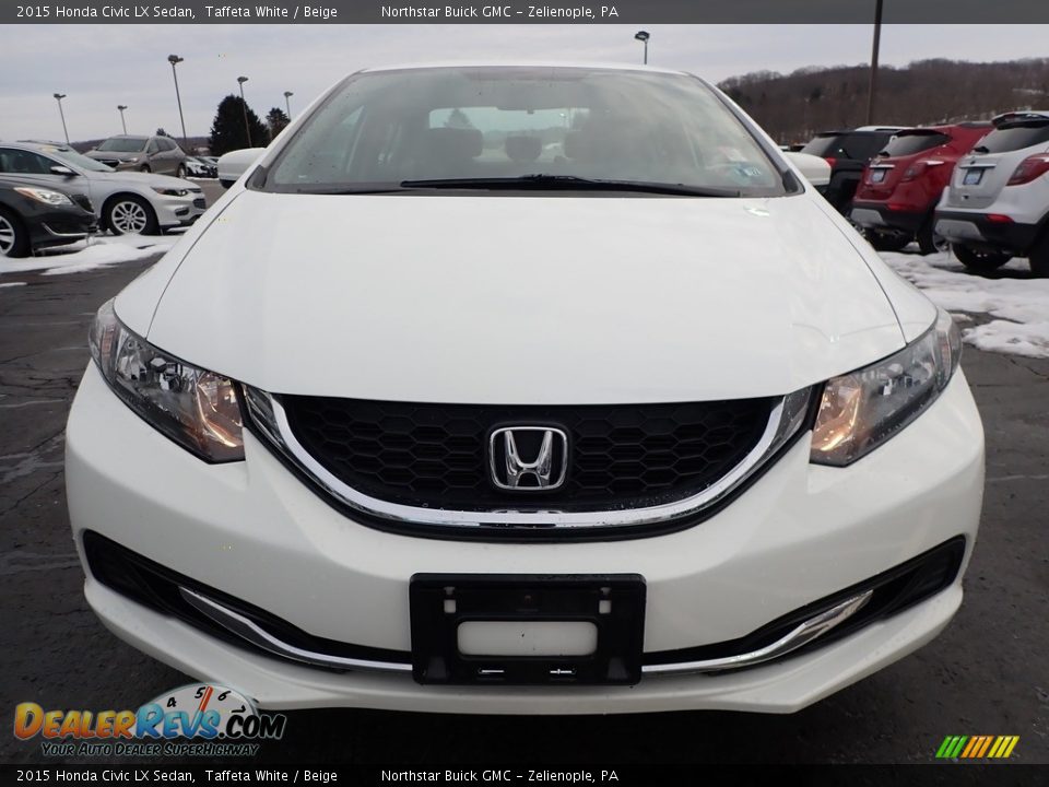 2015 Honda Civic LX Sedan Taffeta White / Beige Photo #3