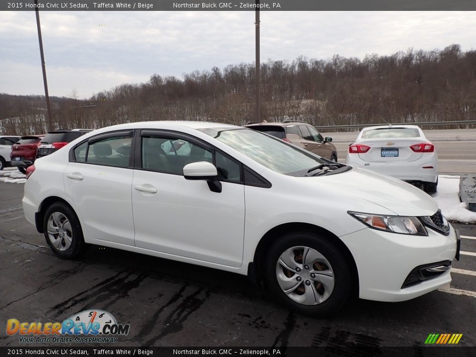 2015 Honda Civic LX Sedan Taffeta White / Beige Photo #4