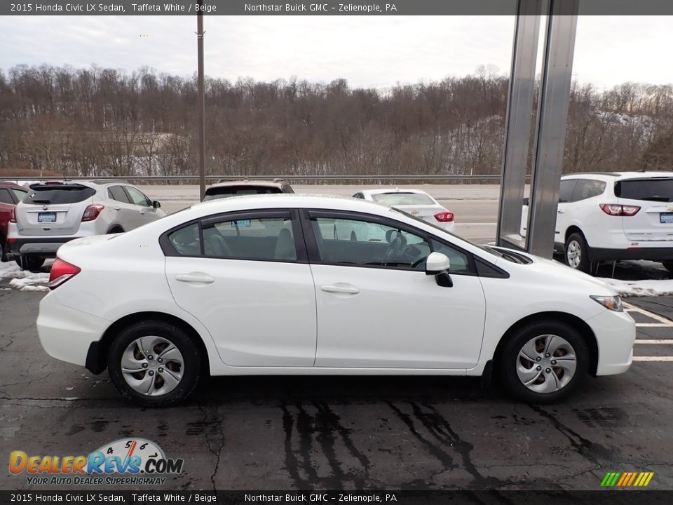 2015 Honda Civic LX Sedan Taffeta White / Beige Photo #5