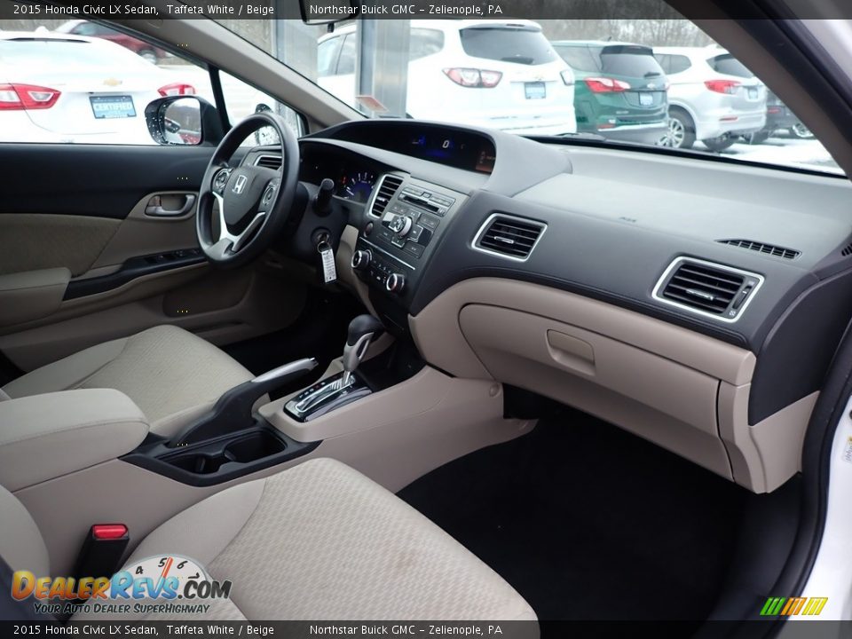 2015 Honda Civic LX Sedan Taffeta White / Beige Photo #6