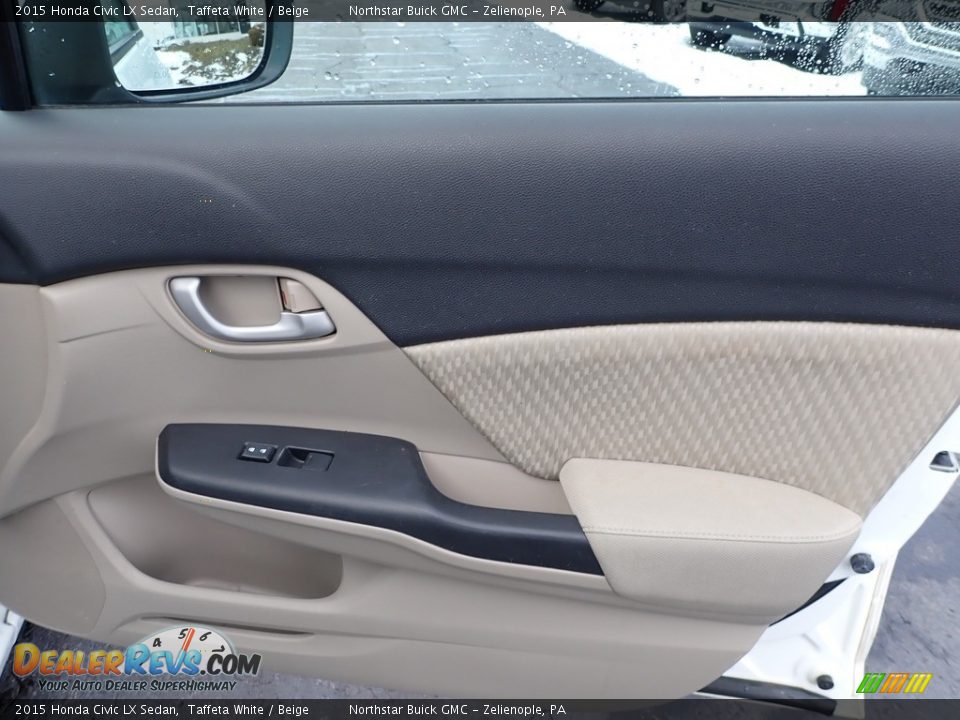 2015 Honda Civic LX Sedan Taffeta White / Beige Photo #7