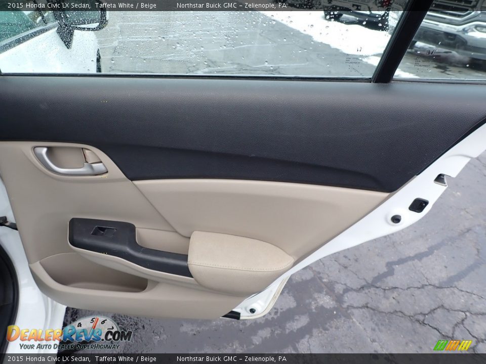 2015 Honda Civic LX Sedan Taffeta White / Beige Photo #8