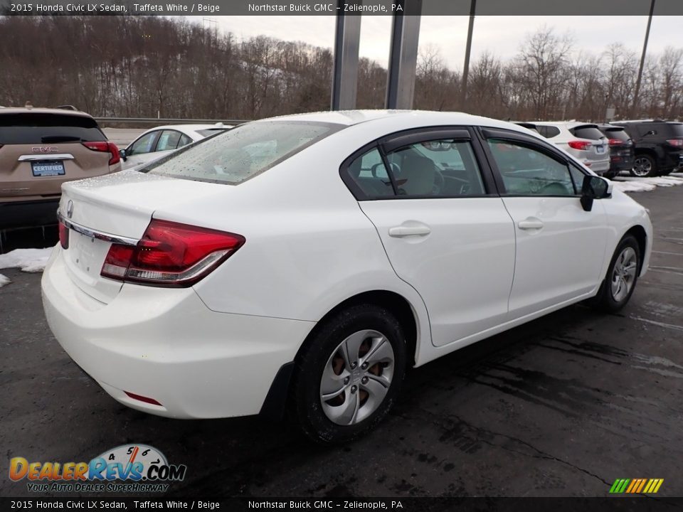 2015 Honda Civic LX Sedan Taffeta White / Beige Photo #9