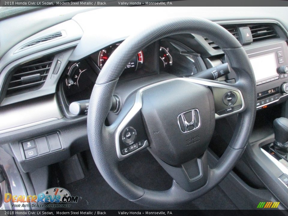 2018 Honda Civic LX Sedan Modern Steel Metallic / Black Photo #13