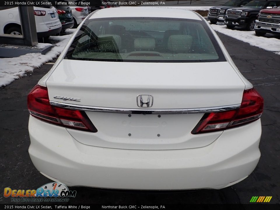 2015 Honda Civic LX Sedan Taffeta White / Beige Photo #10