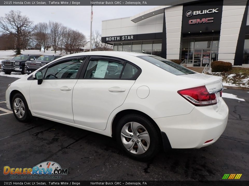 2015 Honda Civic LX Sedan Taffeta White / Beige Photo #12