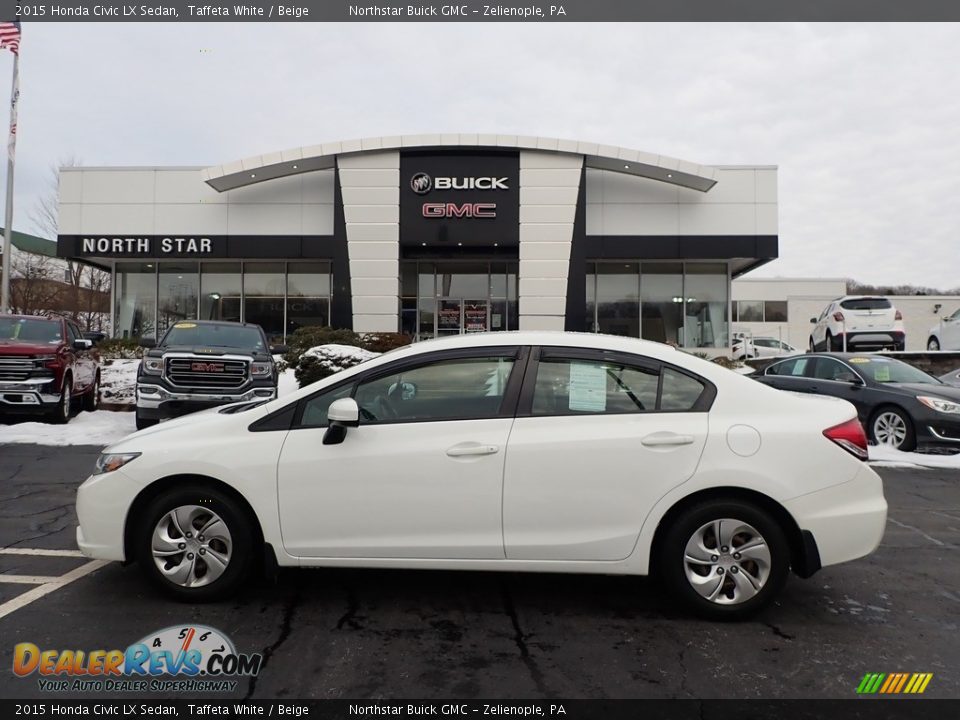 2015 Honda Civic LX Sedan Taffeta White / Beige Photo #13