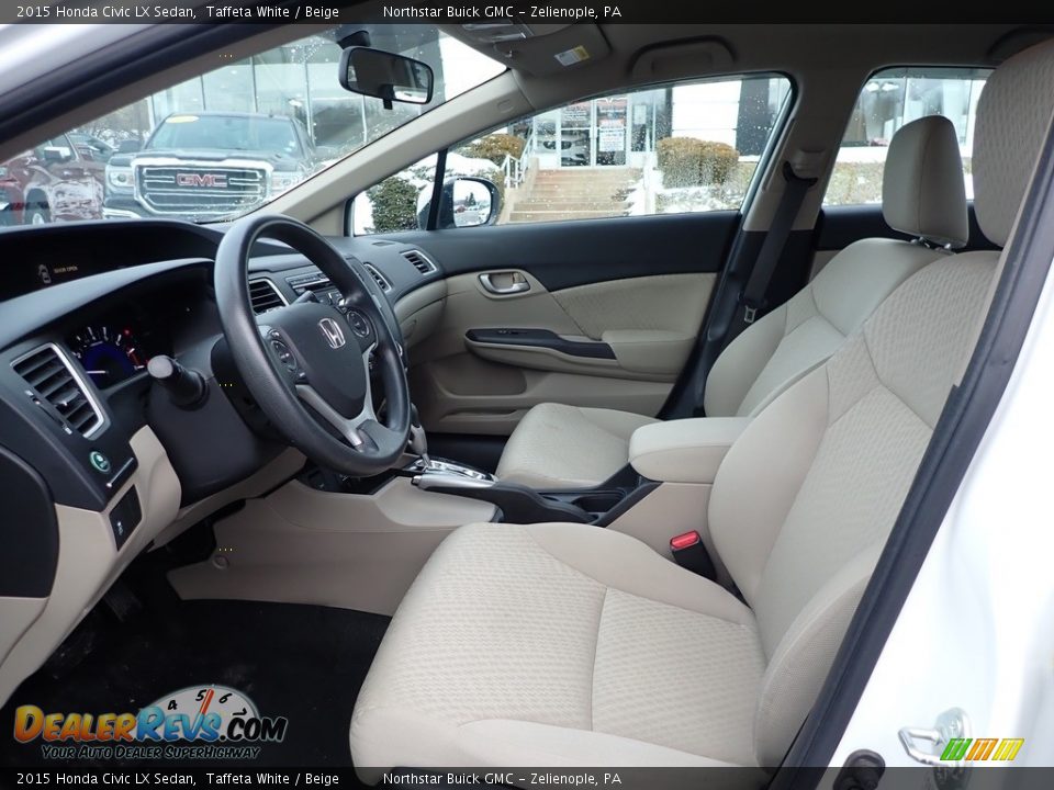 2015 Honda Civic LX Sedan Taffeta White / Beige Photo #17