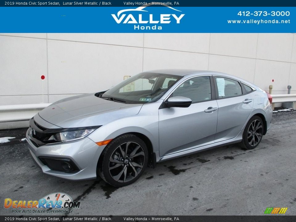 2019 Honda Civic Sport Sedan Lunar Silver Metallic / Black Photo #1