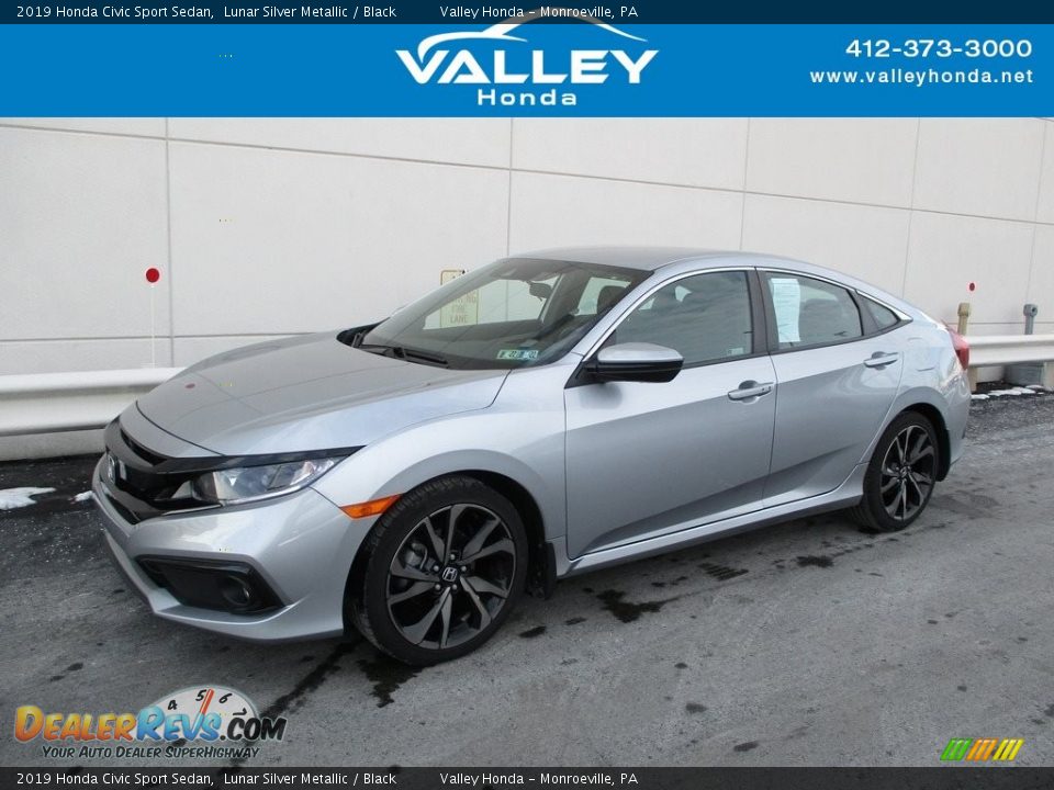 2019 Honda Civic Sport Sedan Lunar Silver Metallic / Black Photo #1