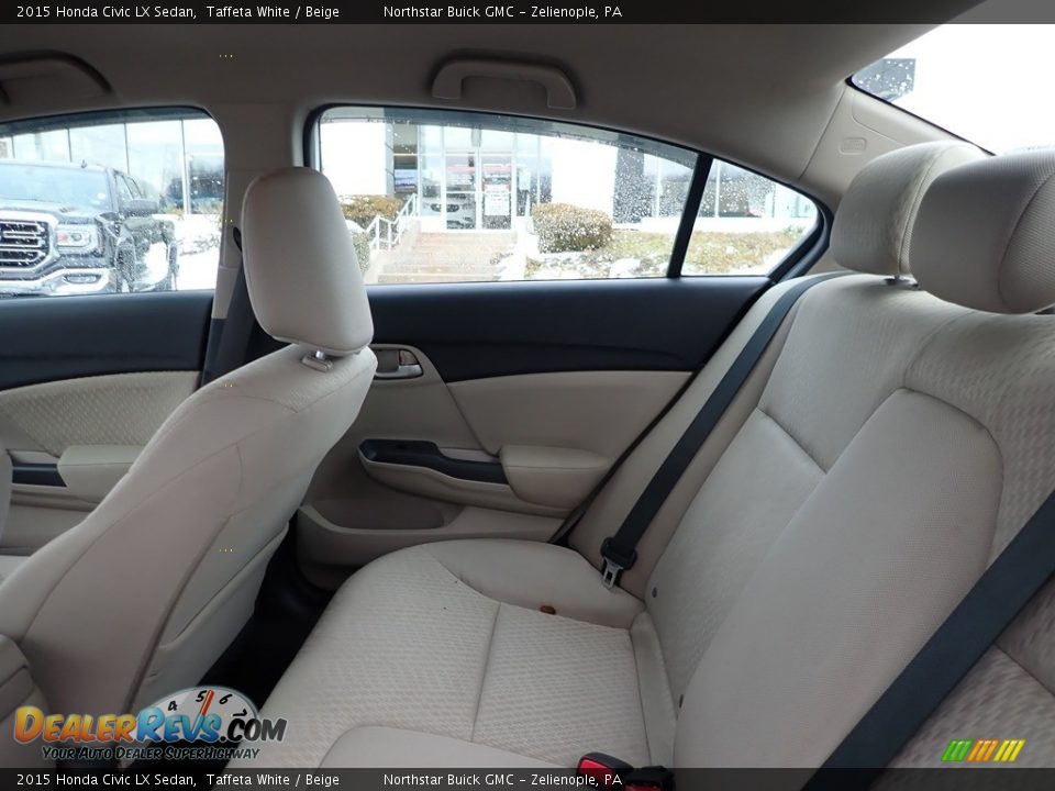 2015 Honda Civic LX Sedan Taffeta White / Beige Photo #18