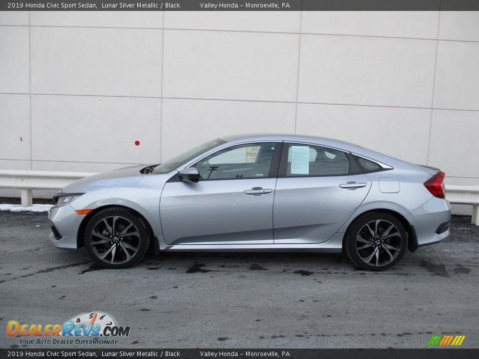 2019 Honda Civic Sport Sedan Lunar Silver Metallic / Black Photo #2