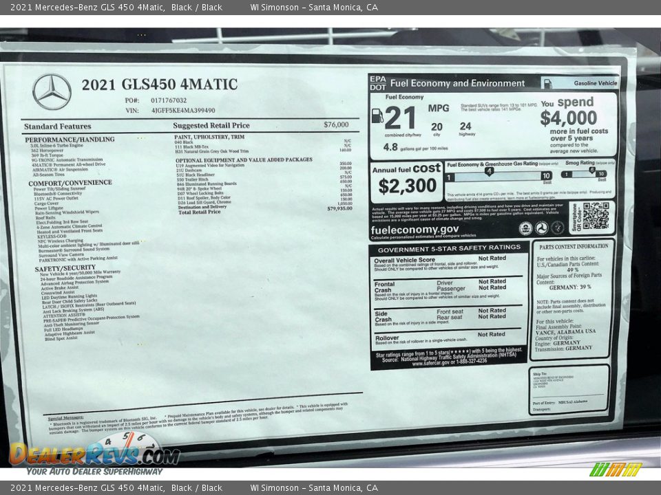 2021 Mercedes-Benz GLS 450 4Matic Black / Black Photo #11