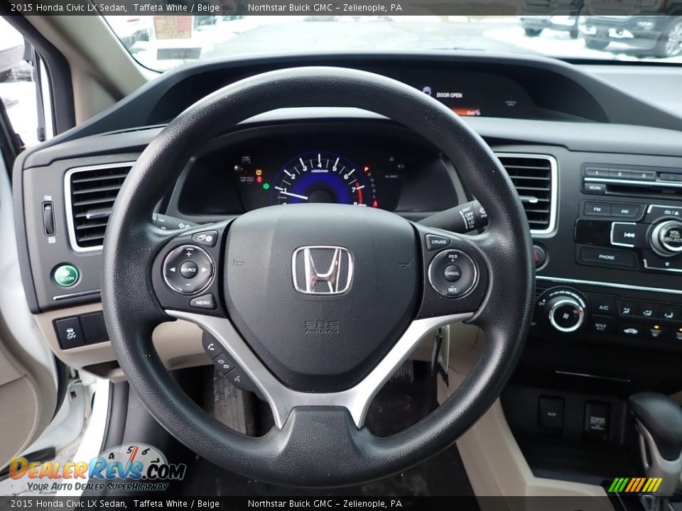 2015 Honda Civic LX Sedan Taffeta White / Beige Photo #22