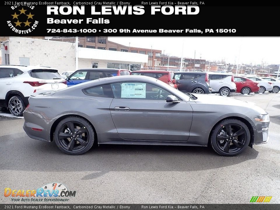 2021 Ford Mustang EcoBoost Fastback Carbonized Gray Metallic / Ebony Photo #1