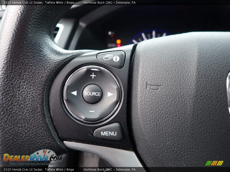 2015 Honda Civic LX Sedan Taffeta White / Beige Photo #24