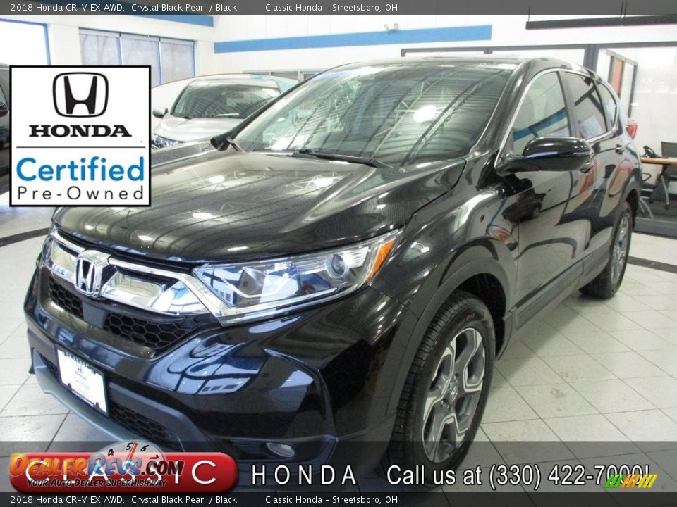 2018 Honda CR-V EX AWD Crystal Black Pearl / Black Photo #1