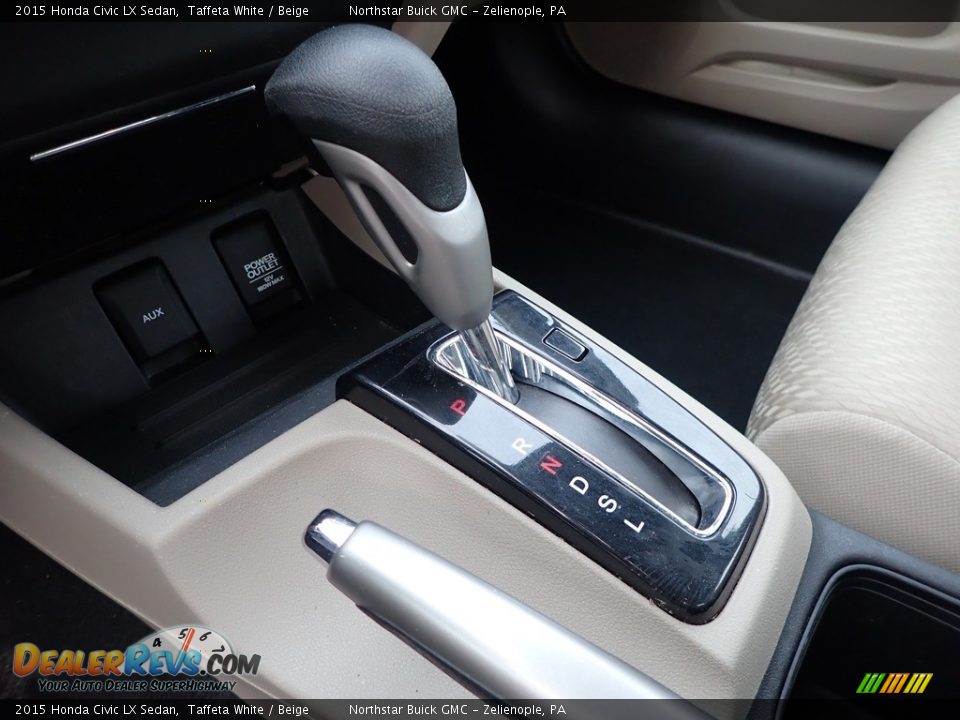 2015 Honda Civic LX Sedan Taffeta White / Beige Photo #28