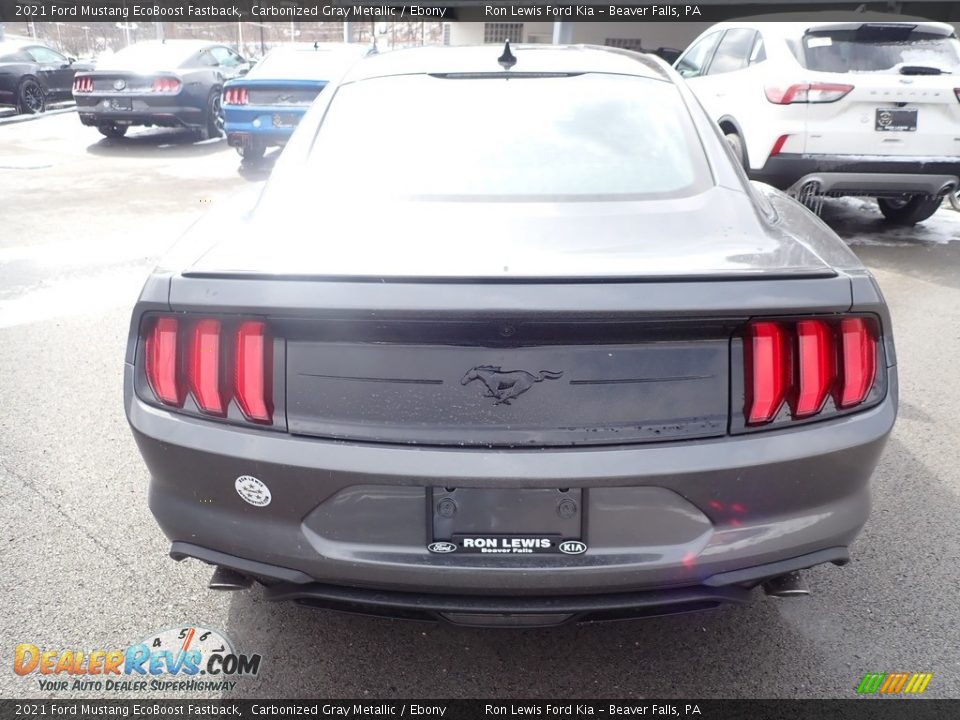 2021 Ford Mustang EcoBoost Fastback Carbonized Gray Metallic / Ebony Photo #8