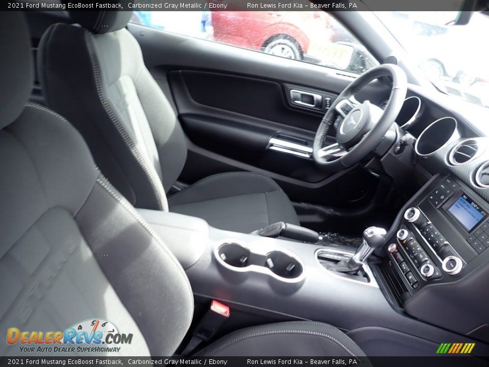 Ebony Interior - 2021 Ford Mustang EcoBoost Fastback Photo #9