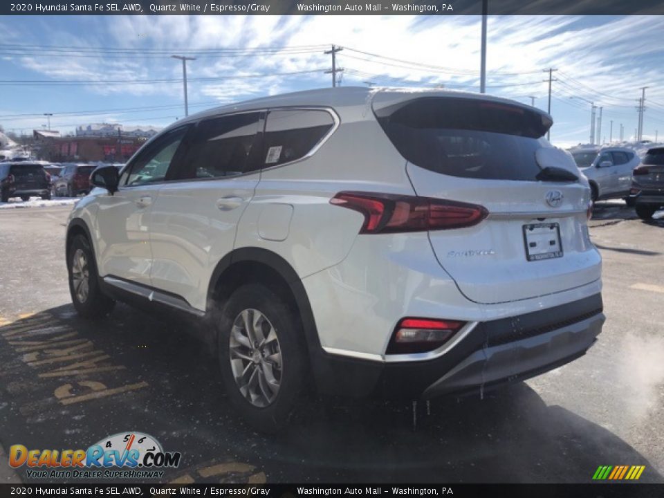 2020 Hyundai Santa Fe SEL AWD Quartz White / Espresso/Gray Photo #3