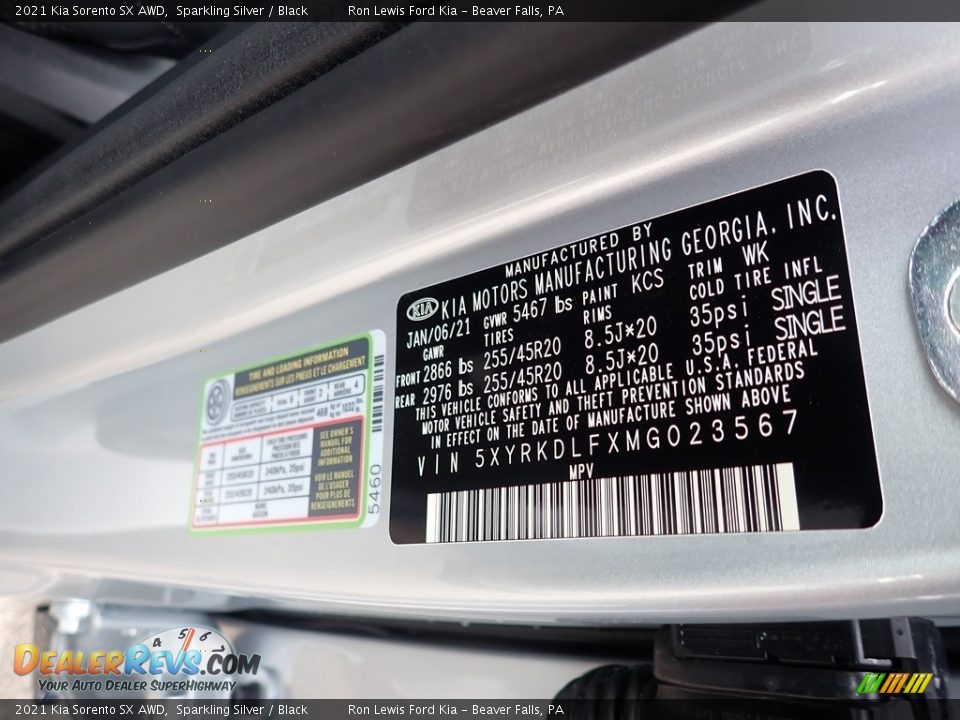 2021 Kia Sorento SX AWD Sparkling Silver / Black Photo #15