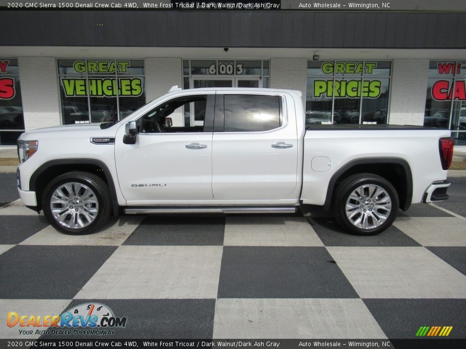 2020 GMC Sierra 1500 Denali Crew Cab 4WD White Frost Tricoat / Dark Walnut/Dark Ash Gray Photo #1