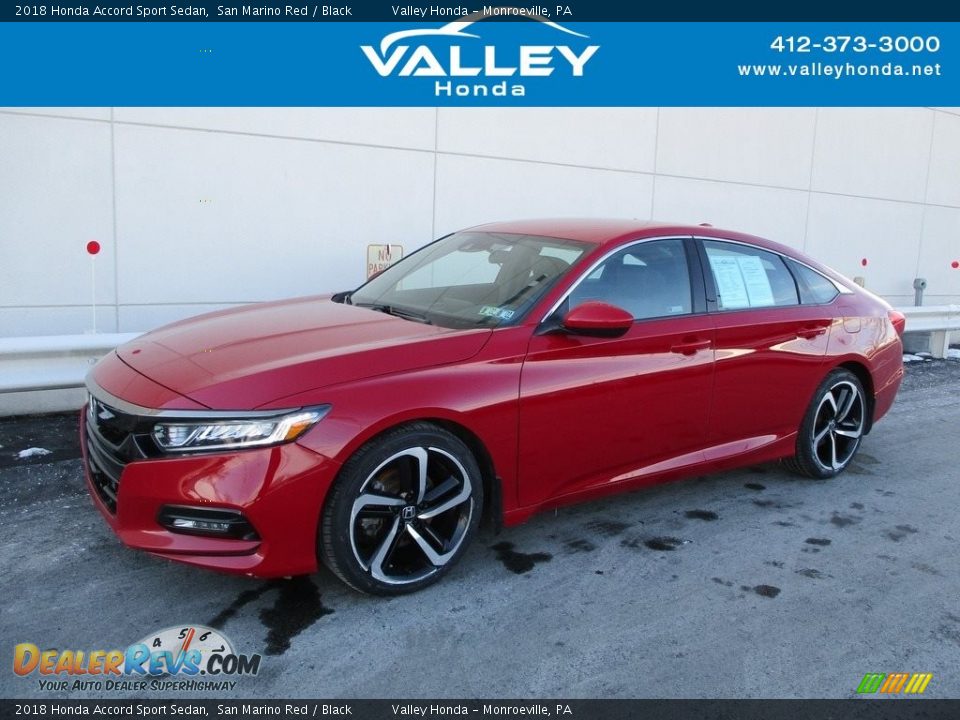 2018 Honda Accord Sport Sedan San Marino Red / Black Photo #1