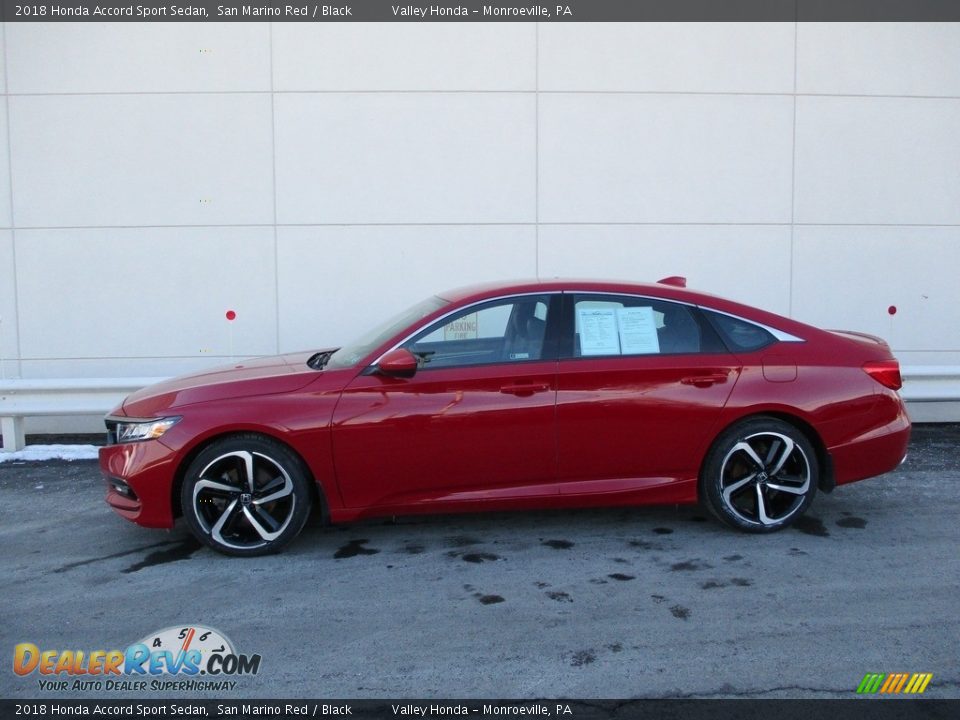 2018 Honda Accord Sport Sedan San Marino Red / Black Photo #2