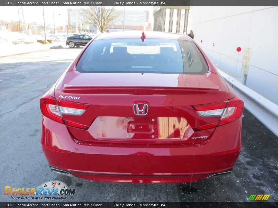 2018 Honda Accord Sport Sedan San Marino Red / Black Photo #4