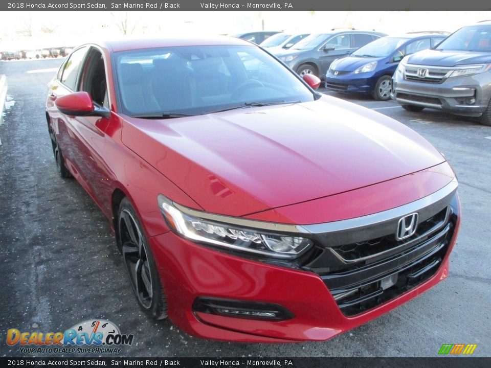 2018 Honda Accord Sport Sedan San Marino Red / Black Photo #7