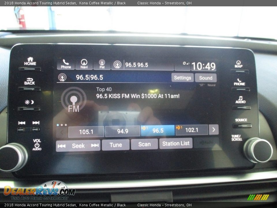 2018 Honda Accord Touring Hybrid Sedan Kona Coffee Metallic / Black Photo #36
