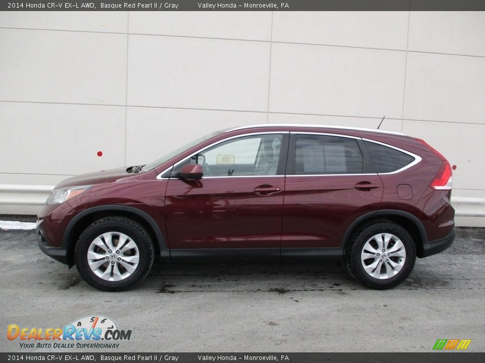 2014 Honda CR-V EX-L AWD Basque Red Pearl II / Gray Photo #2