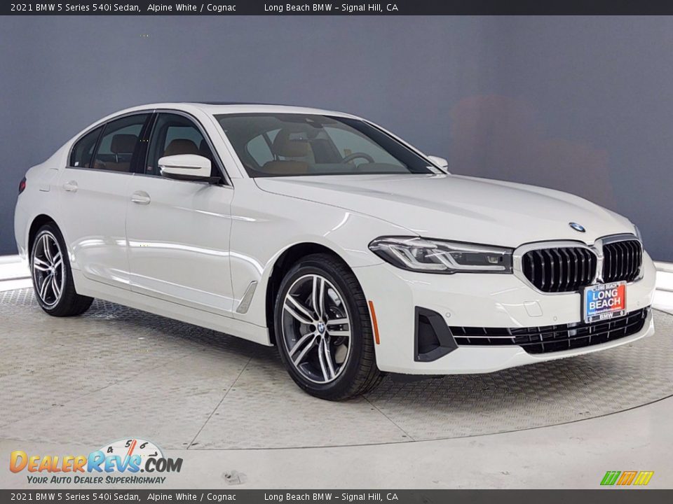 2021 BMW 5 Series 540i Sedan Alpine White / Cognac Photo #1