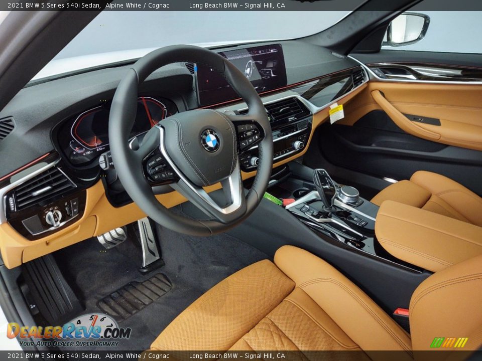 Cognac Interior - 2021 BMW 5 Series 540i Sedan Photo #4