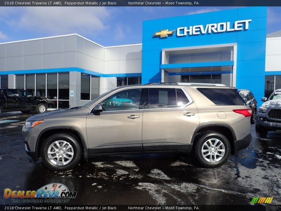 2018 Chevrolet Traverse LT AWD Pepperdust Metallic / Jet Black Photo #3