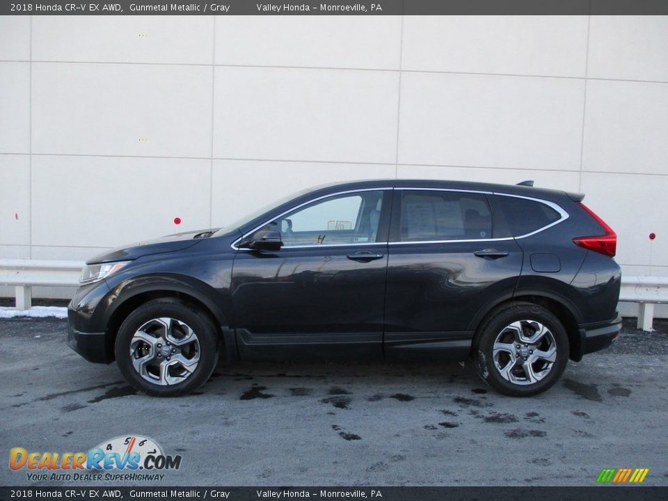 2018 Honda CR-V EX AWD Gunmetal Metallic / Gray Photo #2